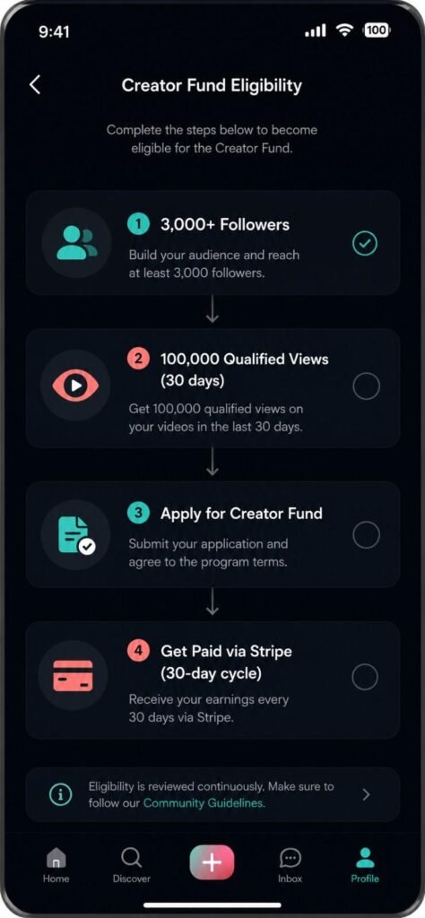 Creator Eligibility in Scoopz App